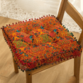 thumbnail image 1 of Papapt Boho Cotton Linen Square Chair Seat Cushions for Dining Kitchen Office Chairs Super Soft Printed Chair Pads with Pompom Fringe, 1 of 11