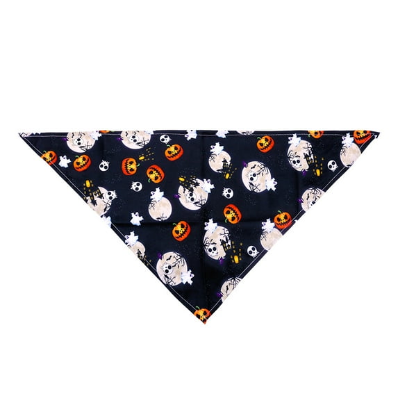 Papapt Dog Bandanas - Fall Dog Bibs | Pumpkin and Ghost Pet Scarf for Boys and Girls | Premium Durable Fabric | Orange Dog Bandana for Small and Large Dogs /#J02