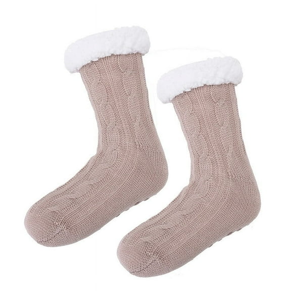 Papapt Men/Women's Thick Warm Slipper Socks Non Slip Winter Cozy Fuzzy Fleece Lining Thermal Sock with Grips