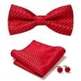 thumbnail image 1 of Papapt Mens Solid Color Double Fold Pre-tied Bow Tie and Pocket Square Cufflink Set, 1 of 2
