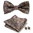 thumbnail image 1 of Papapt Mens Solid Color Double Fold Pre-tied Bow Tie and Pocket Square Cufflink Set, 1 of 2
