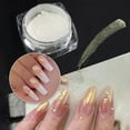 thumbnail image 1 of Papapt White Chrome Nail Powder Moonlight Pearl Powder for Nails, Magic Clear Pearlescent Aurora Mirror Effect Gel Nail Glitter Powder Nails Art Design 0.5/Jar #J02, 1 of 13
