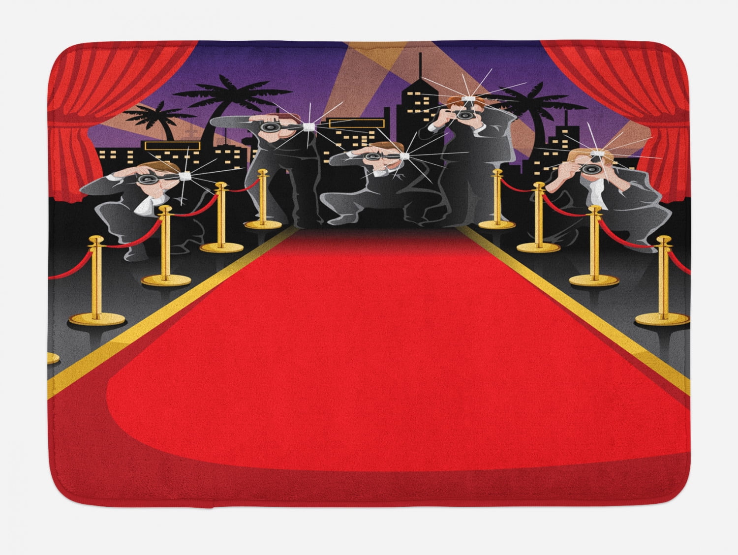 Paparazzi Bath Mat, Photographers Taking Pictures at Red Carpet Special  Occasion Famous, Plush Bathroom Decor Mat with Non Slip Backing, 29.5\, image size:1500x1128