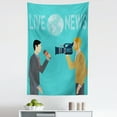 thumbnail image 1 of Paparazzi Tapestry, Live News with Cameraman and Reporter Broadcasting Journalism, Fabric Wall Hanging Decor for Bedroom Living Room Dorm, 5 Sizes, Turquoise Grey, by Ambesonne, 1 of 1