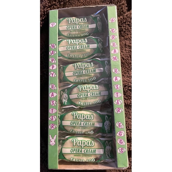 Papas Candies White Coating Opera Cream Eggs - 6 ct box