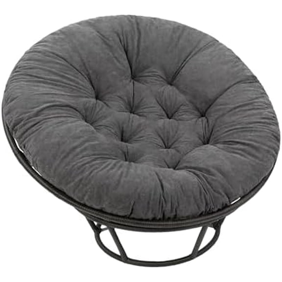 Papasan Chair Cushion 44" X 44", Corduroy Round Supportive Cushion (Without Chair), Set of 1, Grey$$Garden & Patio