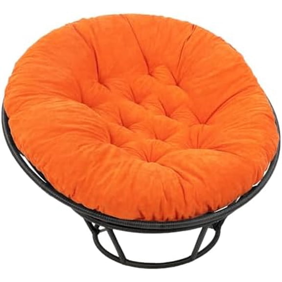 Papasan Chair Cushion 44" X 44", Corduroy Round Supportive Cushion (Without Chair), Set of 1, Orange$$Garden & Patio