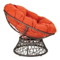 thumbnail image 1 of Papasan Chair with Orange Fabric Cushion and Gray Resin Wicker Frame, 1 of 4