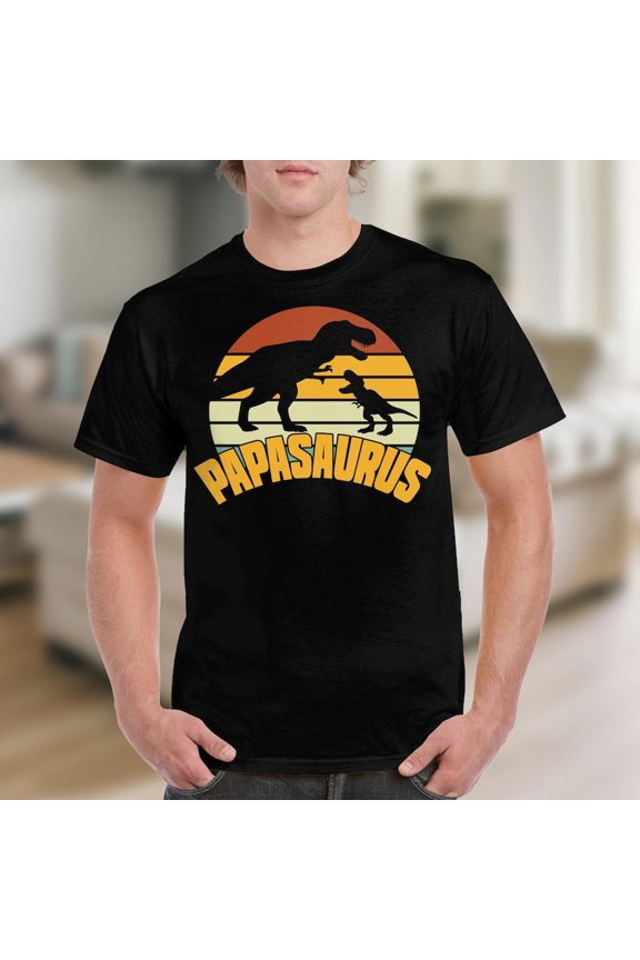 Papasaurus Dinosaur Family Matching Fatherhood Humor Graphic T Shirt,for men and women up to 5XL