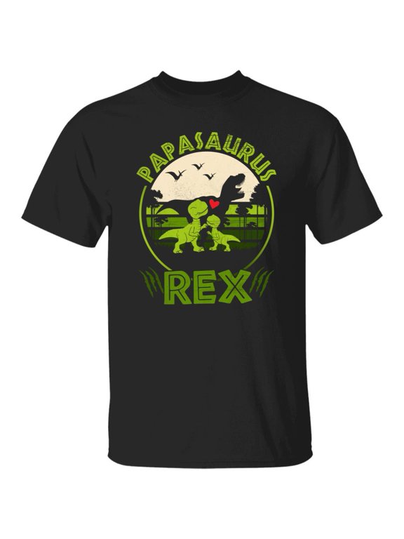 Papasaurus Rex Father Dinosaur Family Graphic T-Shirt