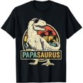 thumbnail image 1 of Papasaurus T Rex Dinosaur Papa Saurus Family Matching Unisex T-Shirt for Men Women, 1 of 5