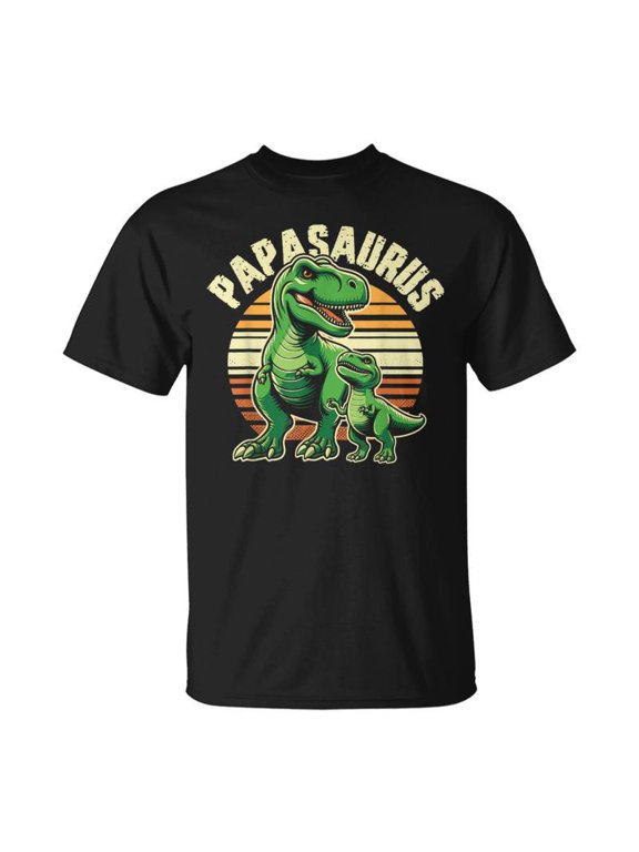 Papasaurus T Rex Dinosaur Papa Saurus Fathers Day Retro TShirt
