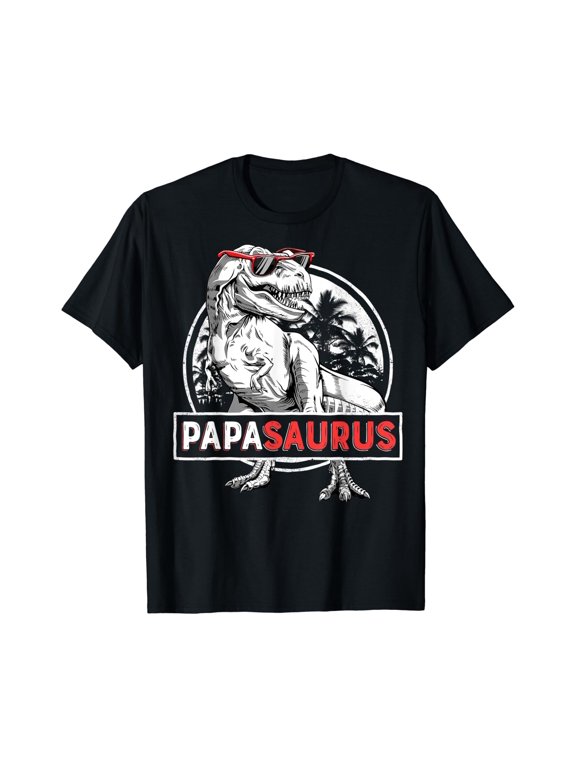 Papasaurus T shirt T rex Papa Saurus Dinosaur Men Dad Daddy