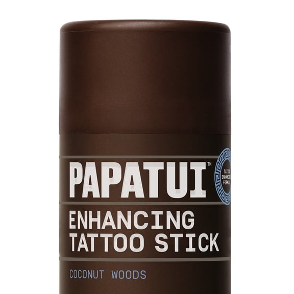 Papatui Enhancing Body Tattoo Stick, Coconut Woods, Protect + Brighten, Made with Vitamin E, 2.6oz, Dermatologist-Tested, Paraben-Free