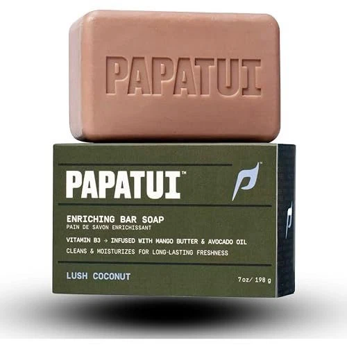Papatui Enriching Men's Bar Soap Lush Coconut - 7 oz Natural Moisturizing Body Cleanser