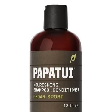Papatui, Men's 2-in1 Shampoo + Conditioner, Cedar Sport, Clean Hair and Scalp, 18 oz, Paraben-Free, Sulfate-Free