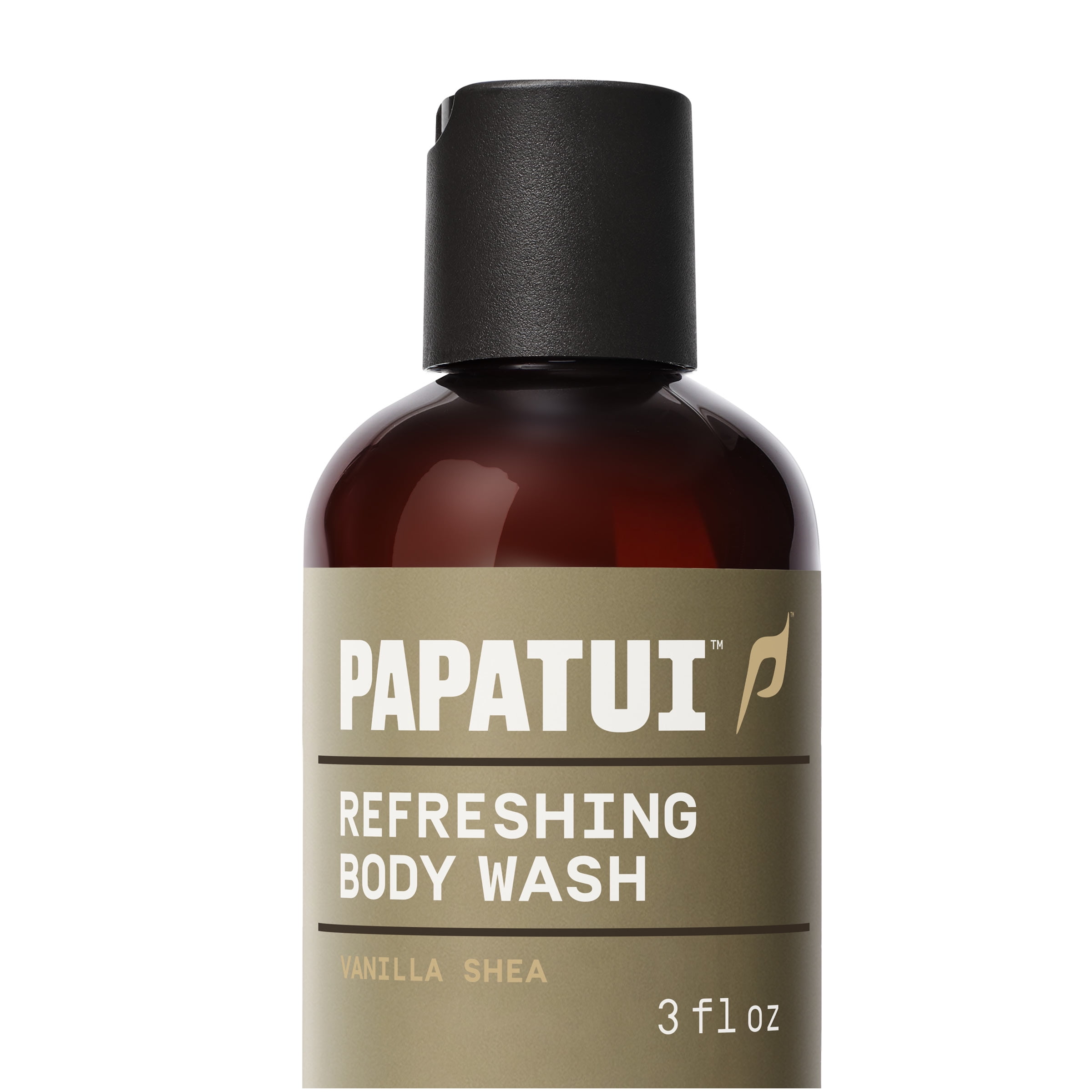 Papatui Men's Mini Trial & Travel Size Body Wash, Vanilla Shea, Refreshing, 3 oz