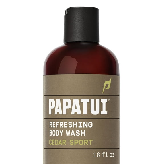 Papatui, Men's Body Wash, Cedar Sport, Exfoliating, Hydrating, Made with Coconut Oil, 18 oz, Dermatologist-Tested, Sulfate-Free