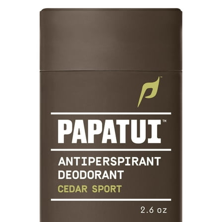 Papatui, Men's Antiperspirant Deodorant, Solid, Cedar Sport, 48-Hour Protection, Sweat + Odor Control, 2.6 oz, Dermatologist-Tested