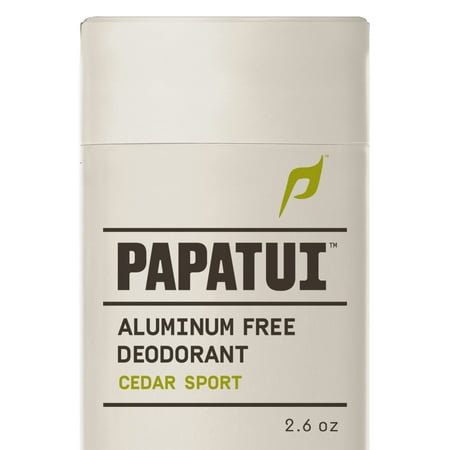 Papatui, Men's Solid Deodorant, Cedar Sport, 48-Hour Odor Protection, 2.6oz, Aluminum-Free, Dermatologist-Tested