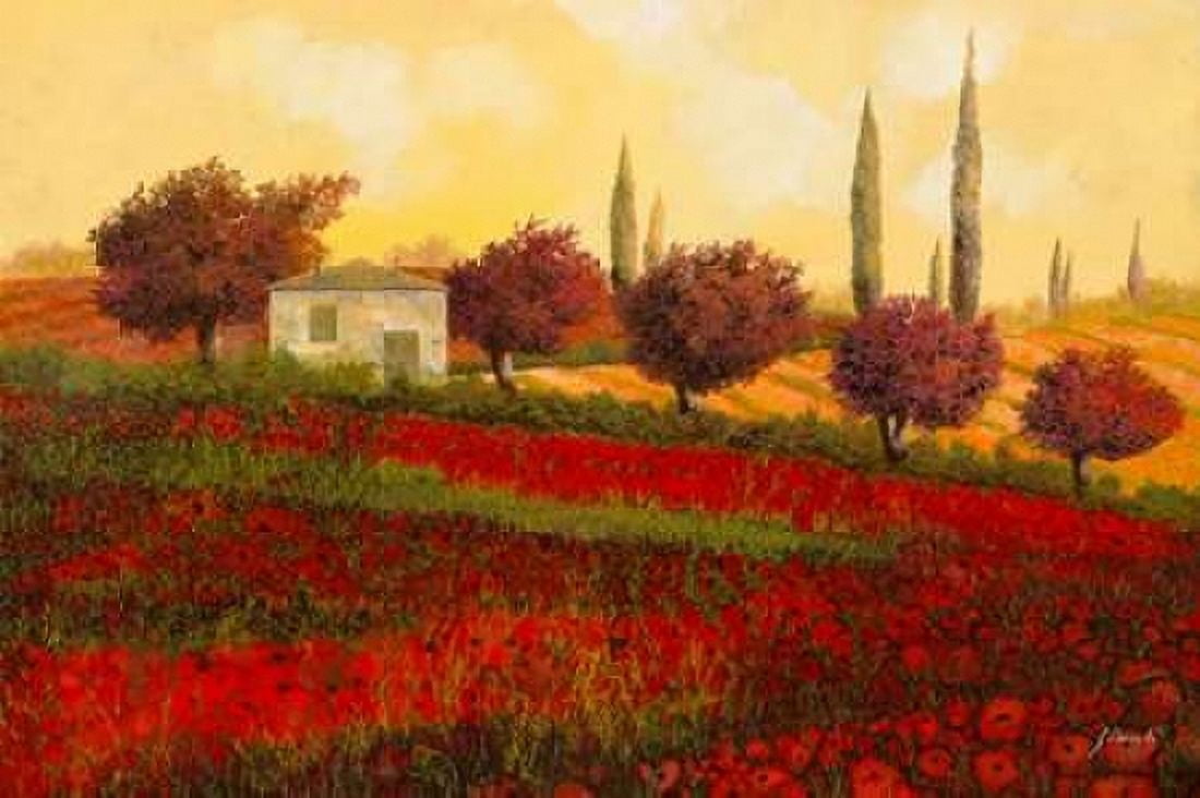 Papaveri Toscana II Canvas Art - Guido Borelli (12 x 18)