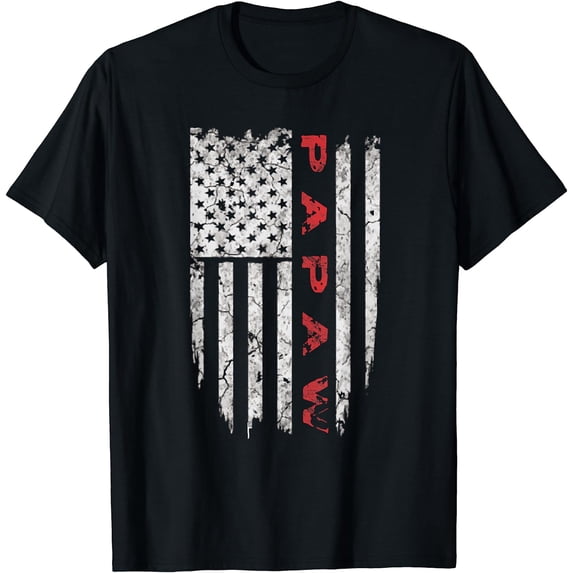 Papaw American Flag T-shirt Grandpa Gifts Men Tee Shirts