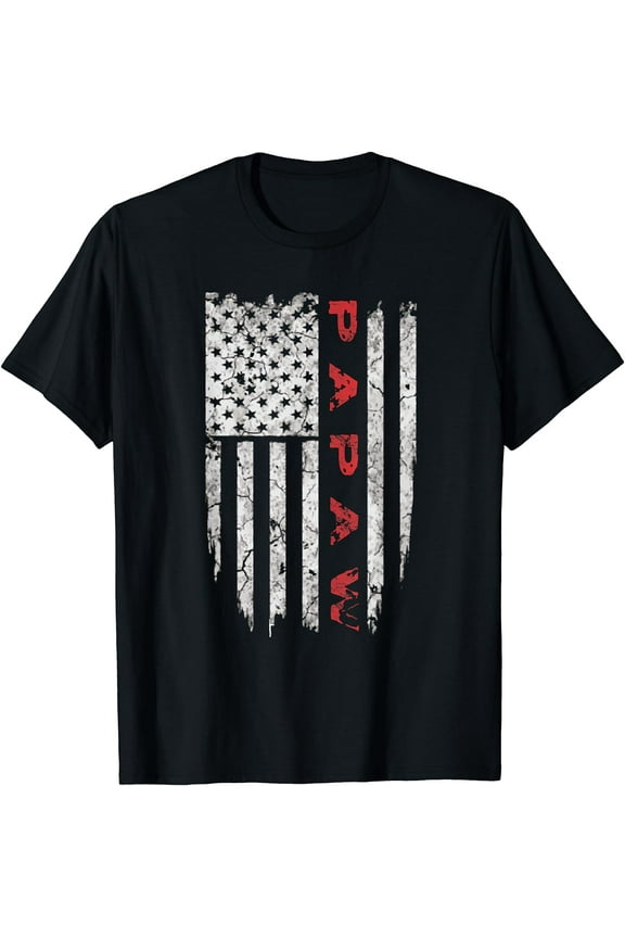 Papaw American Flag T-shirt Grandpa Gifts Men Tee Shirts