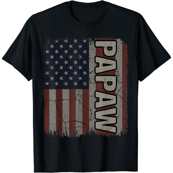 Papaw American Flag Vintage Father's Day 4th of July Gift T-Shirt