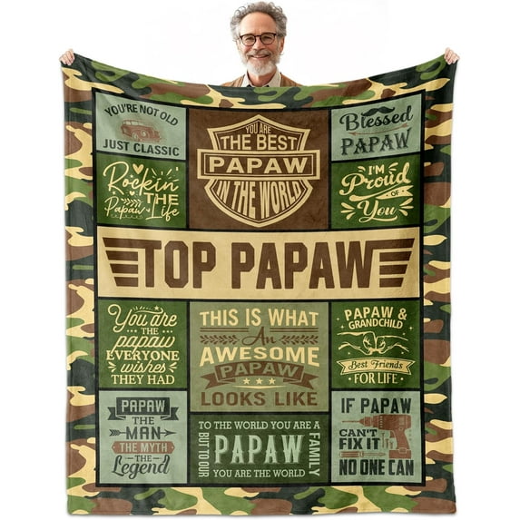 Papaw Gifts from Grandkids, Papaw Gifts from Granddaughter, Gifts for Papaw Blanket 60"X 50", Best Papaw Gifts Ideas for Father''s Day/Birthday/Christmas/Anniversary, Grandpa Gifts from Grandson