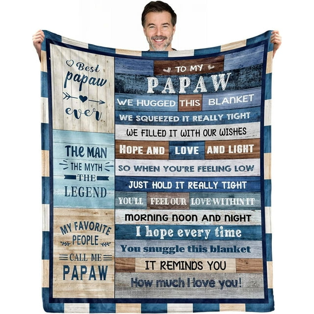 Papaw Gifts for Grandpa, Grandpa Gifts Throw Blanket 60" x 50