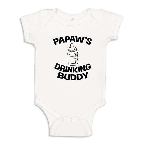 Papaw's Drinking Buddy Baby Bodysuit One Piece 6 mo White