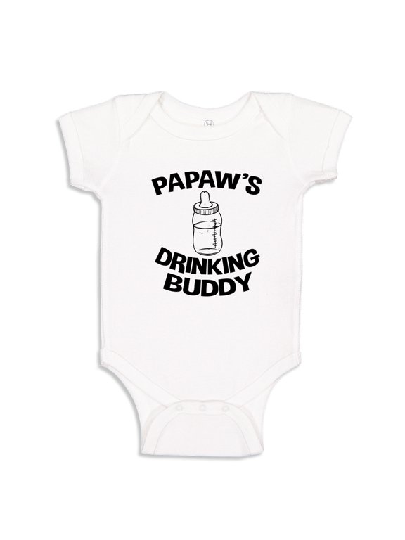 Papaw's Drinking Buddy Baby Bodysuit One Piece 6 mo White