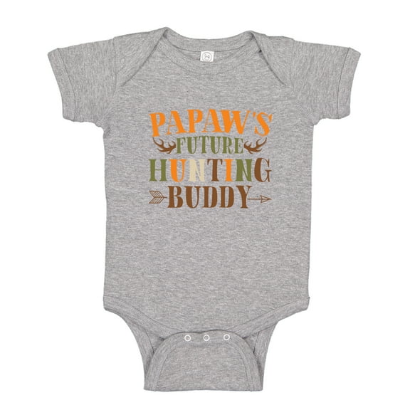 Papaw's Future Hunting Buddy Baby Bodysuit One Piece NB Athletic Heather