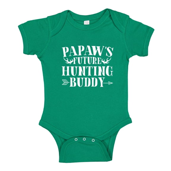 Papaw's Future Hunting Buddy Baby Bodysuit One Piece NB Kelly Green