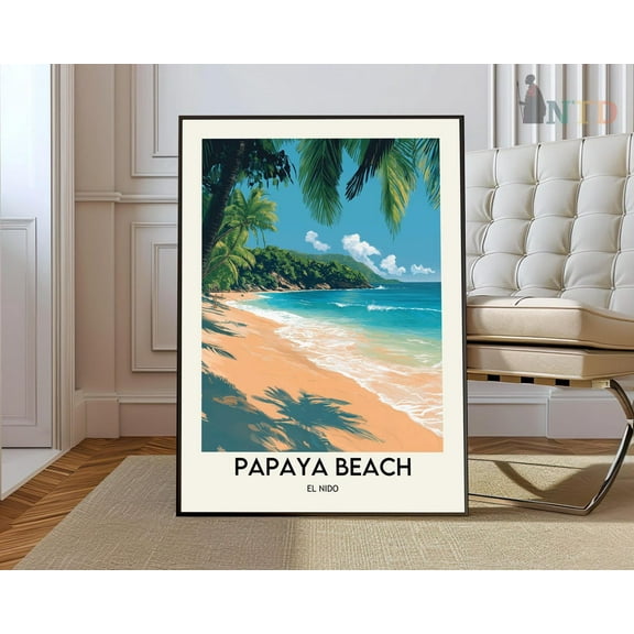 Papaya Beach Poster, Papaya Beach Print, Papaya Beach Photo, Papaya Beach Poster Print, Palawan Poster, El Nido Print Wall Art, Modern Wall Decor, 8x12 UNFRAMED