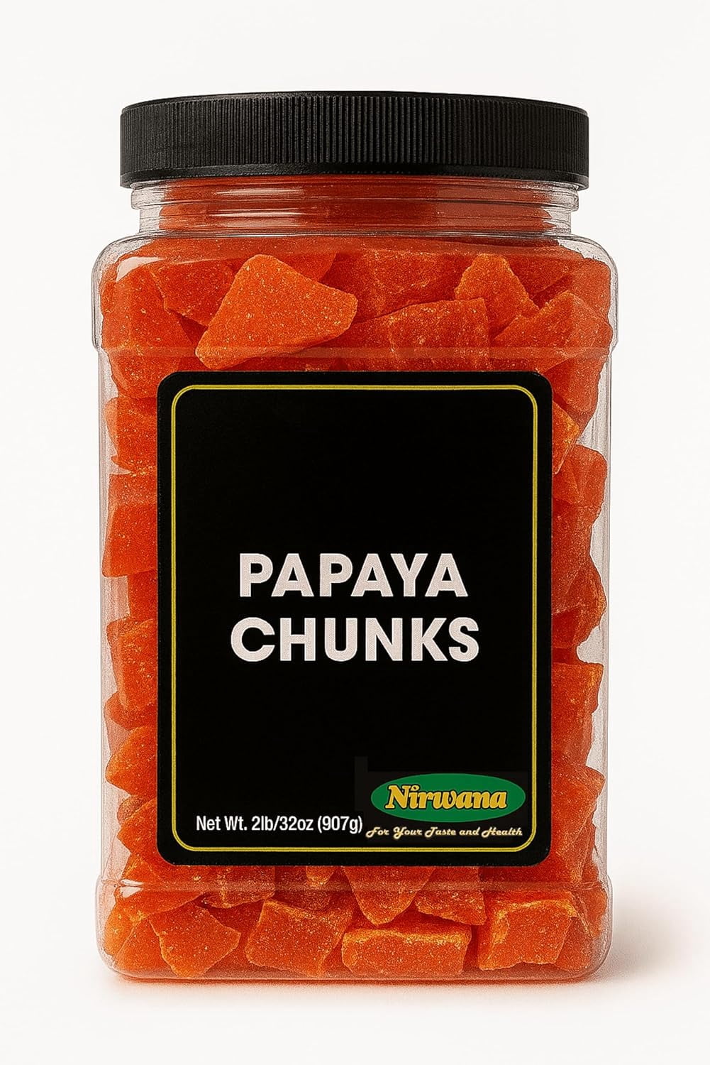 Papaya Chunks  Jar  Dried Fruit for Snacking and Baking 2 lb