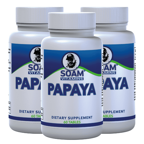 Papaya - Digestive Enzymes - Support Immune Gut & Super Digestive - Bloating, Gas & Constipation - 180 Tablets - SOAM VITAMINS