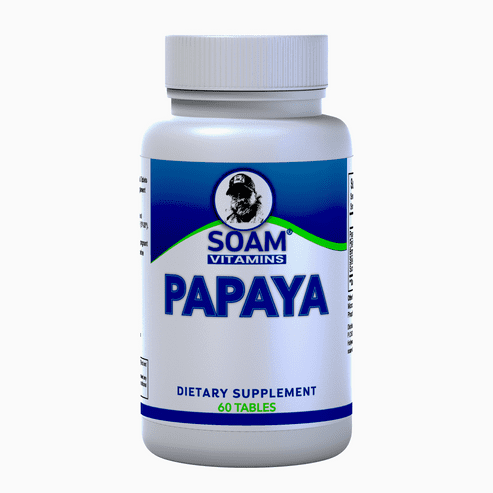 Papaya - Digestive Enzymes - Support Immune Gut & Super Digestive - Bloating, Gas & Constipation - 60 Tablets - SOAM VITAMINS