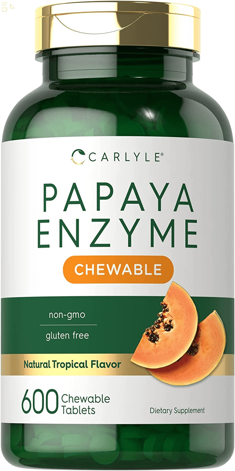 Papaya Enzyme Chewable Tablets 600 Count Vegetarian, NonGmo