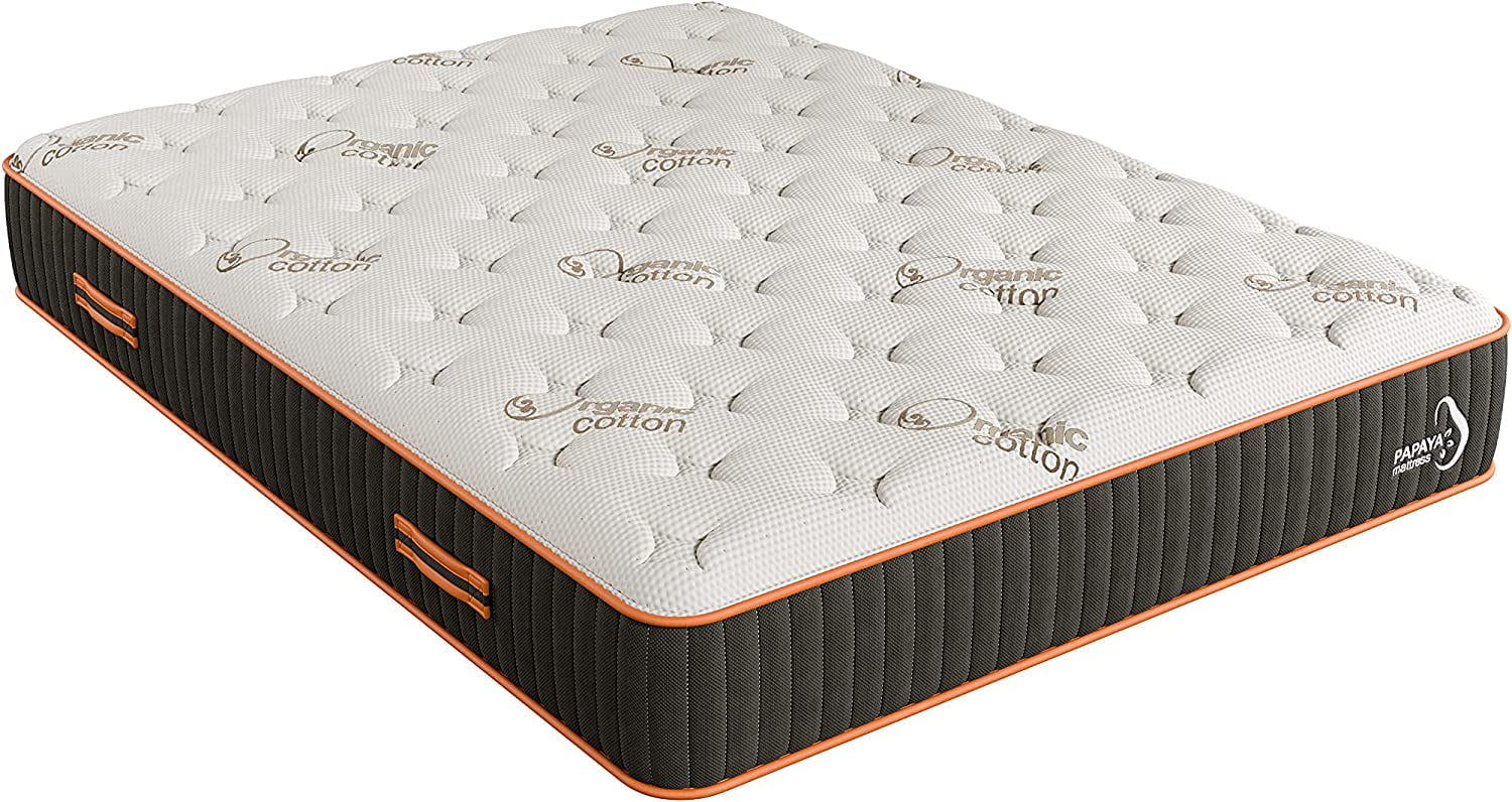 Papaya Plush Full Natural Mattress/10.5” Latex/Wool/Organic Cotton/Bed-in-a-Box/Made in USA