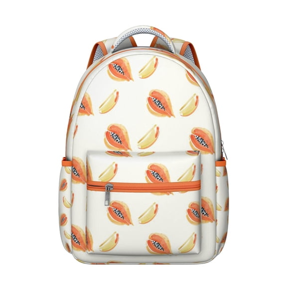 Papaya Inspired Backpack - Trendy & Practical School Backpack for Students, Large Capacity Bookbag Gift with Padded Straps, Ideal for Work & Study