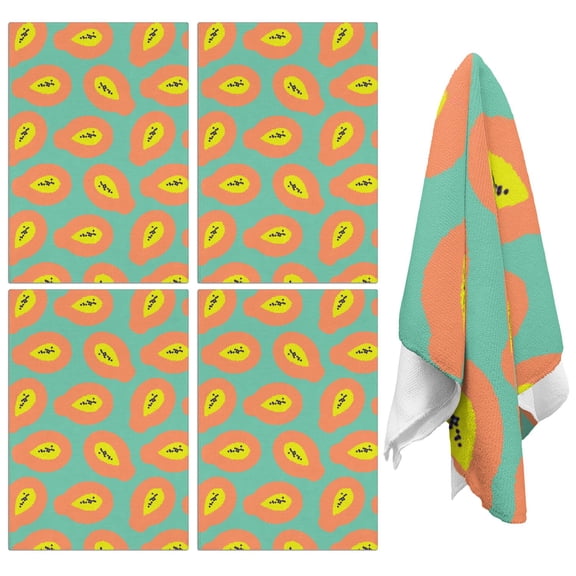 Papaya Kitchen Towels Set of 2,Ultra Absorbent & Fast Drying Farmhouse Dish Towels 18x26 Inch,Decorative Hand Towels for Kitchen,Bathroom,Cooking,Baking,Housewarming Gift.