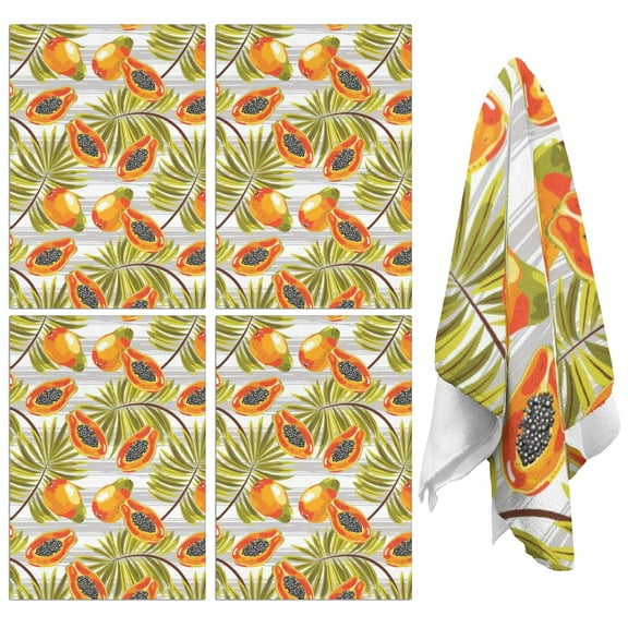 Papaya Kitchen Towels Set of 2,Ultra Absorbent & Fast Drying Farmhouse Dish Towels 18x26 Inch,Decorative Hand Towels for Kitchen,Bathroom,Cooking,Baking,Housewarming Gift.
