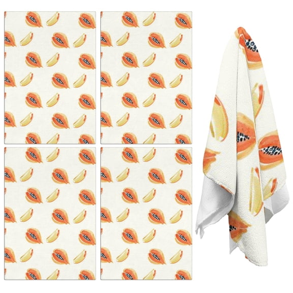 Papaya Kitchen Towels Set of 2,Ultra Absorbent & Fast Drying Farmhouse Dish Towels 18x26 Inch,Decorative Hand Towels for Kitchen,Bathroom,Cooking,Baking,Housewarming Gift.