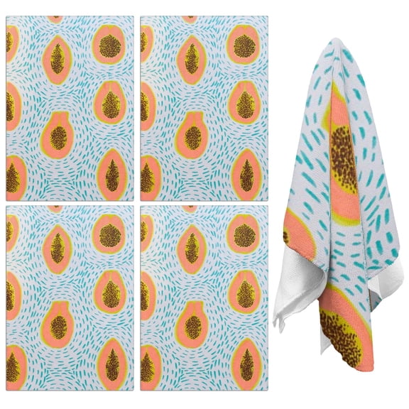 Papaya Kitchen Towels Set of 2,Ultra Absorbent & Fast Drying Farmhouse Dish Towels 18x26 Inch,Decorative Hand Towels for Kitchen,Bathroom,Cooking,Baking,Housewarming Gift.