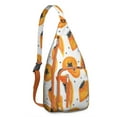 thumbnail image 1 of Papaya Print Sling Backpack&nbsp;- Tropical Fruit Pattern Crossbody Bag with Kawaii Cartoon Design, Lightweight Exotic Shoulder Pack for Papaya Lovers, 1 of 1