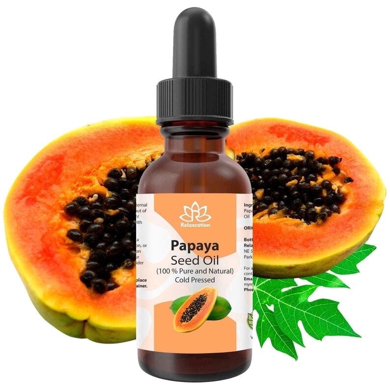 Papaya Seed Oil – 100% Pure Cold-Pressed Botanical Oil by Relaxcation | 4 fl oz