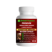 Papaya Seed Vegan Capsules 500mg   100 Count | Natural Digestive & Detox Support | Non-GMO, Gluten-Free