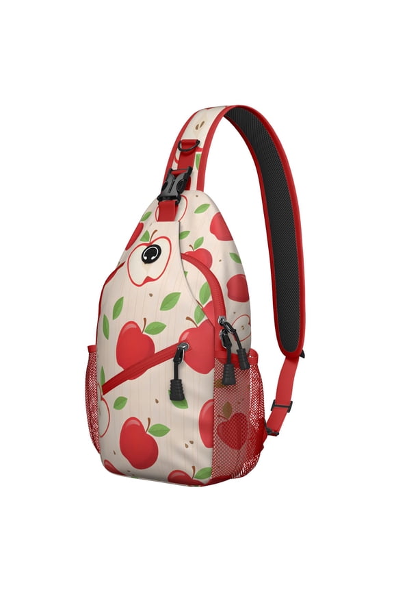 Papaya Tropical Fruit Print Sling Backpack, Lightweight and Durable Crossbody Bag with Classic Exotic Pattern, Cute Kawaii Cartoon Design, Multi-Functional Storage for Papaya Lovers