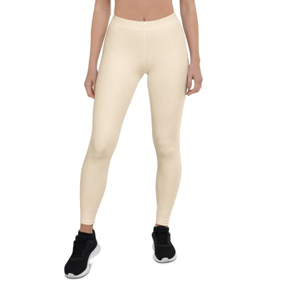 Papaya Whip, Cream Women Leggings, Ladies Cream Leggings, Young Women Cream Leggings, Girls Cream Leggings